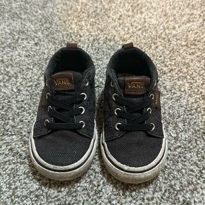 Vans Elastic Lace Charcoal Canvas Shoe (toddler)